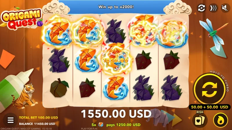 Origami Quest - stor gevinst i hovedspillet